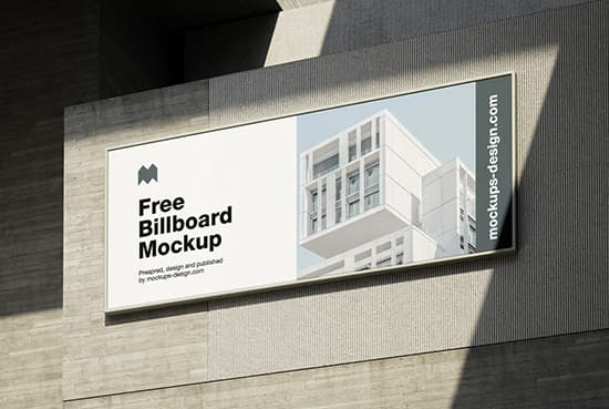 Billboard on a concrete wall mockup