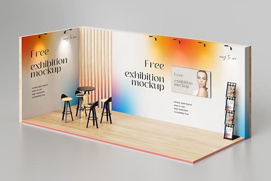 Free exhibition stand mockup
