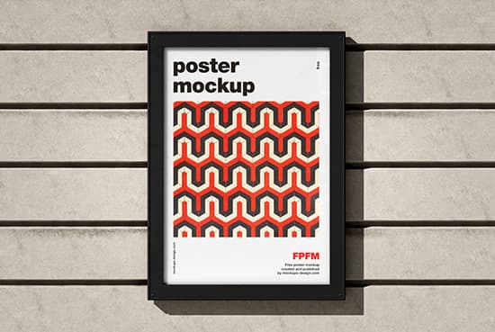 Poster in metal display mockup