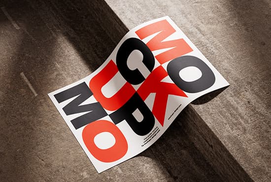 Poster on concrete mockup