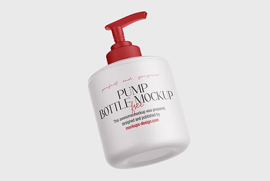 Free pump bottle mockup