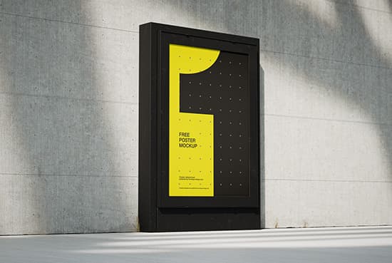 Single and dual citylight on grey wall mockup