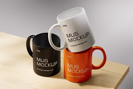 Mug mockup with shadows
