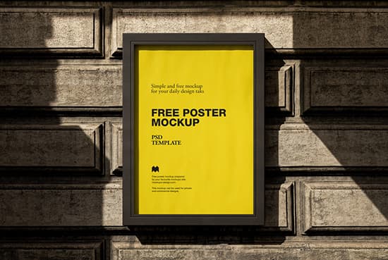 Free street poster case mockup