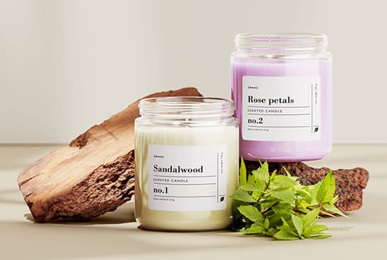 Candle glass jars mockup