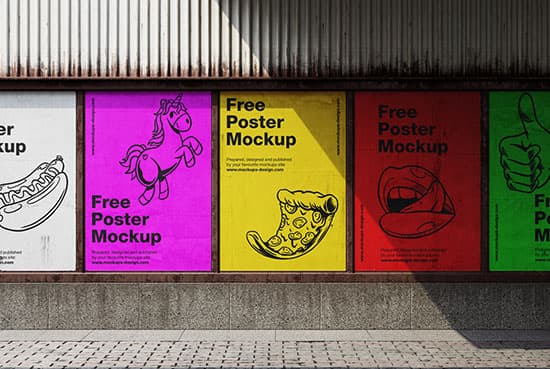 Posters in metal frame mockup