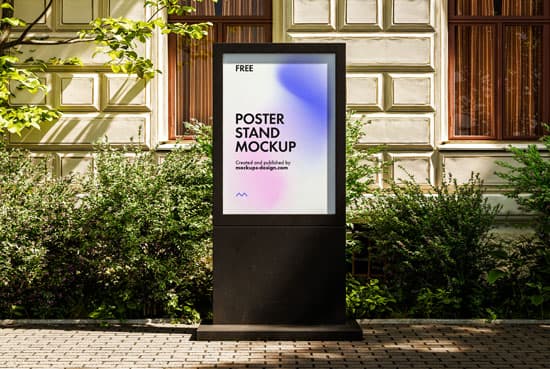 Black display stand mockup