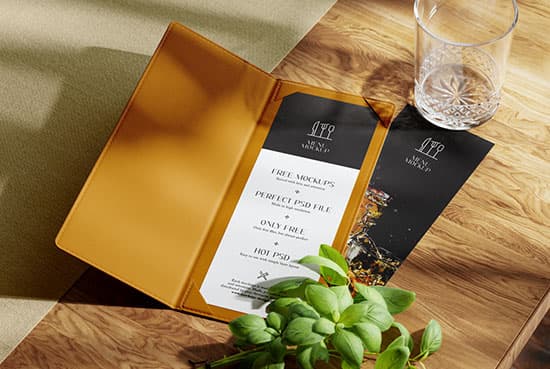 Menu cover mockup