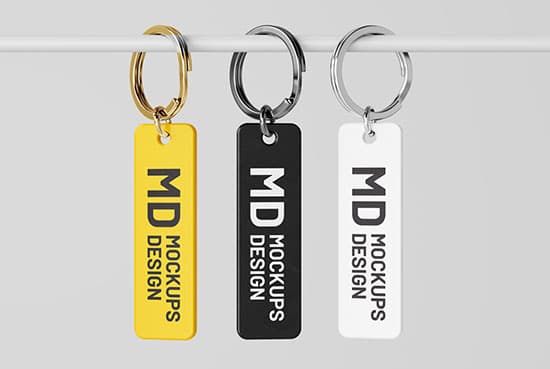 Free rectangle keychain mockup