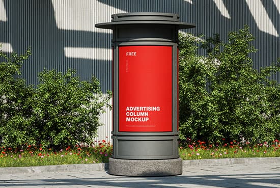 Advertising column mockup