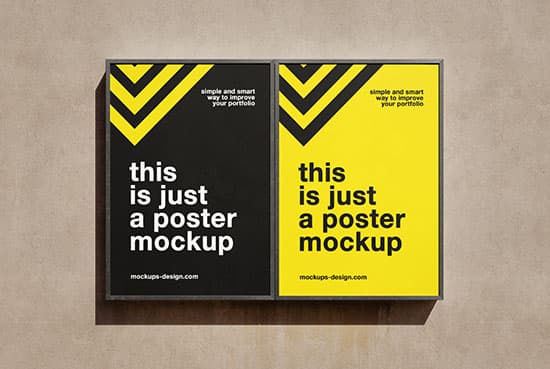 Poster frames on the wall mockup
