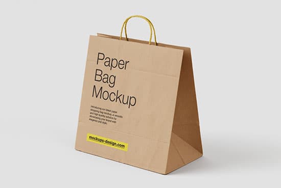 Paper shopping bag mockup