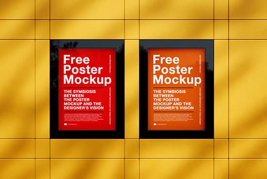 Clean poster frames mockup