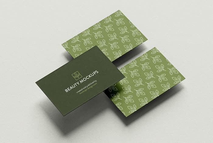 Business card on paper background mockup