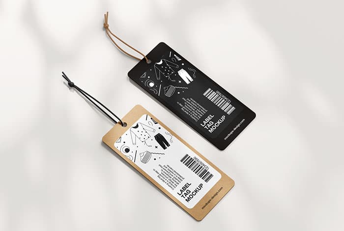 Free rectangle label tag mockup