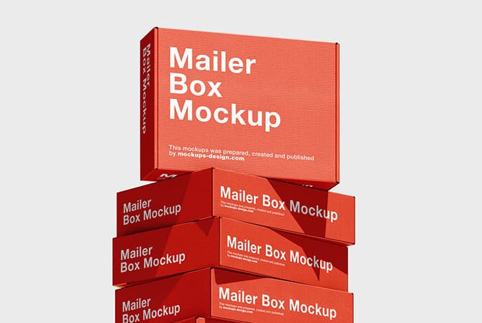 Stack of cardboard boxes mockup