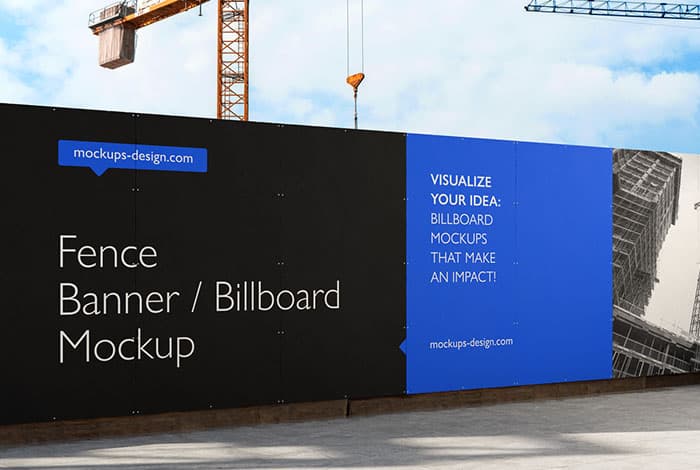 Fence billboard mockup