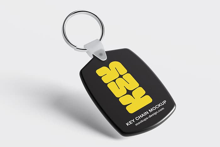 Plastic key chain mockup