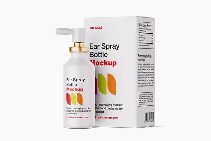 Ear bottle spray mockup