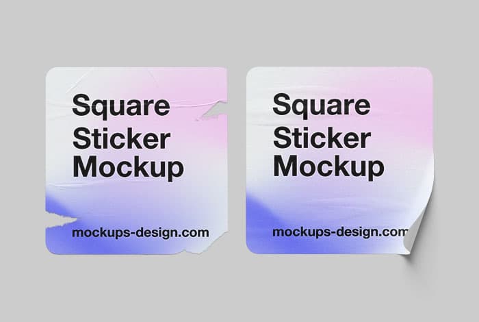 Sticker mockups collection – square