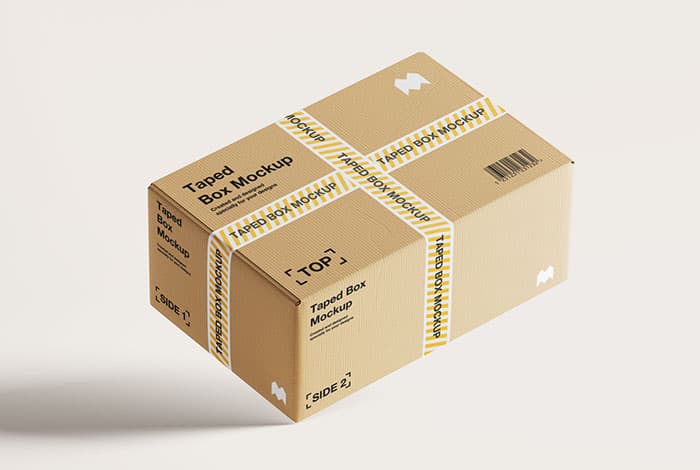 Taped box mockup