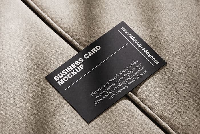 Free business card mockup on fabric
