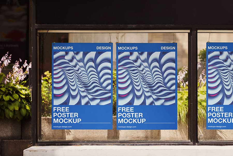Urban display free poster mockup