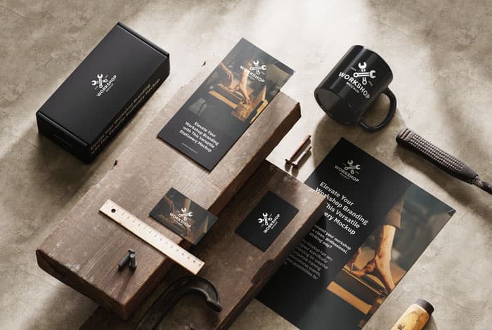 Workshop stationery mockup set