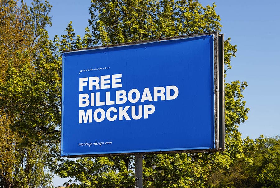 Outdoor billboard banner mockup
