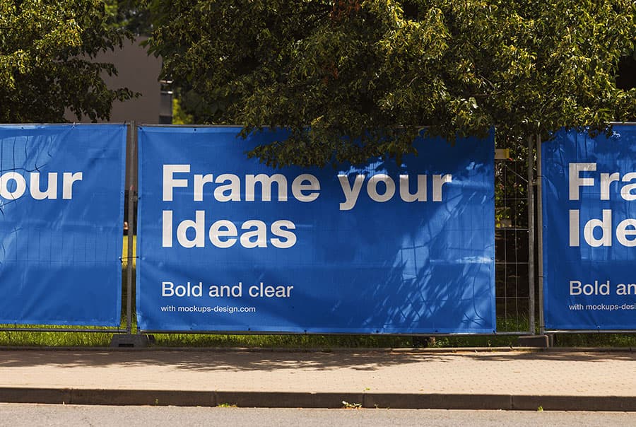 Fence banner mockup