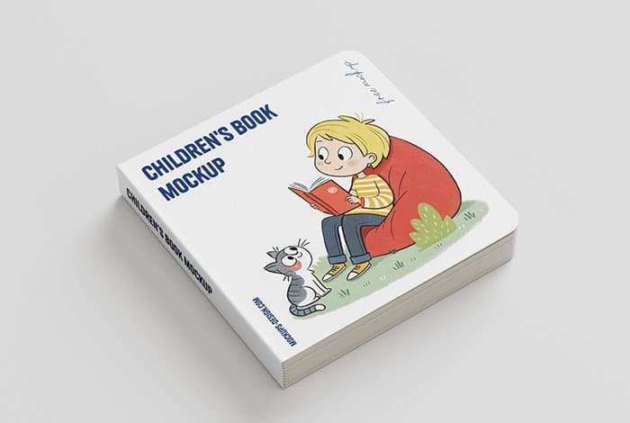 Square children's book mockup