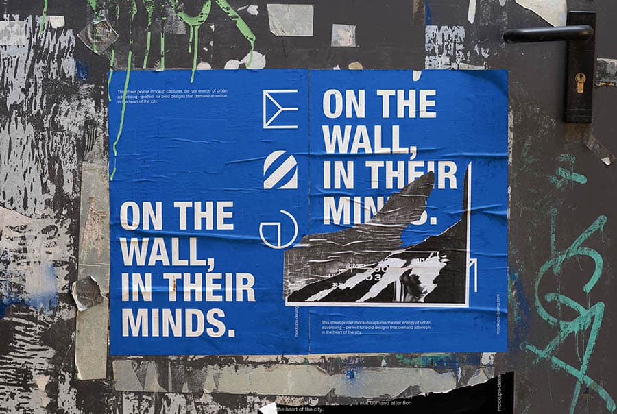 Torn street poster mockup