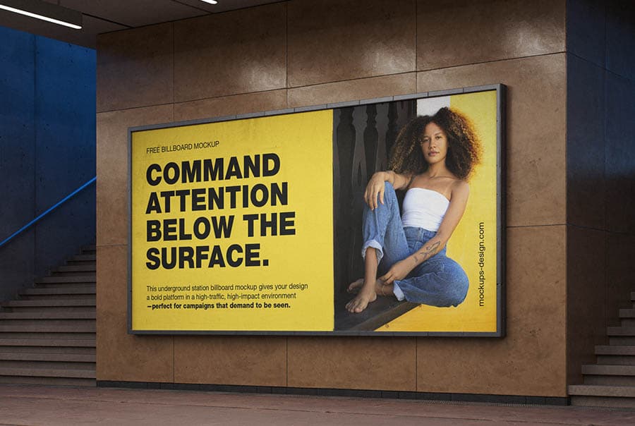 Underground billboard mockup