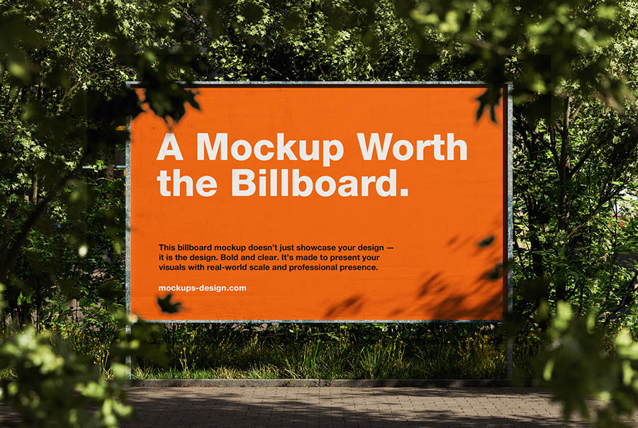 Realistic outdoor billboard mockup